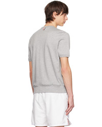 T-shirt à col rond imprimé gris Thom Browne