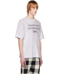 T-shirt à col rond imprimé gris Acne Studios