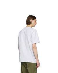 T-shirt à col rond imprimé gris MSGM