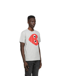 T-shirt à col rond imprimé gris Comme Des Garcons Play