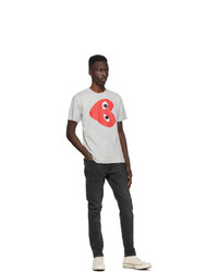 T-shirt à col rond imprimé gris Comme Des Garcons Play