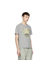 T-shirt à col rond imprimé gris Kenzo