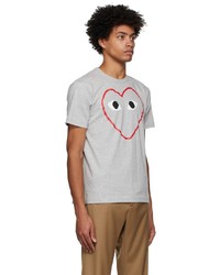 T-shirt à col rond imprimé gris Comme Des Garcons Play