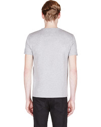 T-shirt à col rond imprimé gris Alexander McQueen