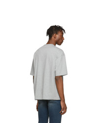 T-shirt à col rond imprimé gris Balenciaga