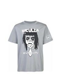 T-shirt à col rond imprimé gris Haculla