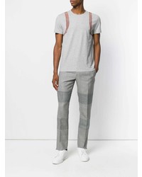 T-shirt à col rond imprimé gris Alexander McQueen