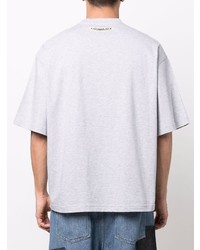 T-shirt à col rond imprimé gris Lanvin