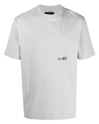 T-shirt à col rond imprimé gris Heliot Emil