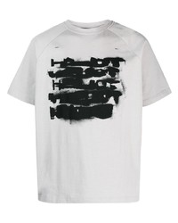 T-shirt à col rond imprimé gris Heliot Emil