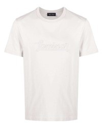 T-shirt à col rond imprimé gris Herno