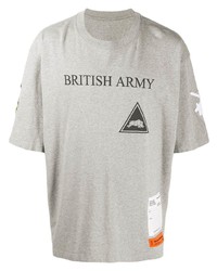 T-shirt à col rond imprimé gris Heron Preston