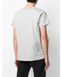 T-shirt à col rond imprimé gris Helmut Lang