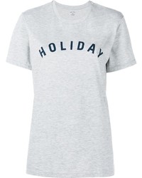T-shirt à col rond imprimé gris Holiday