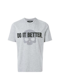 T-shirt à col rond imprimé gris Hydrogen