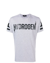 T-shirt à col rond imprimé gris Hydrogen