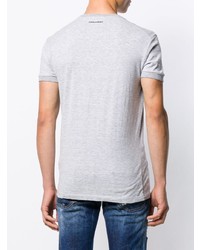 T-shirt à col rond imprimé gris DSQUARED2