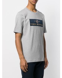 T-shirt à col rond imprimé gris Tommy Hilfiger