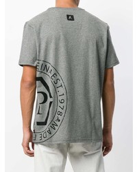 T-shirt à col rond imprimé gris Philipp Plein