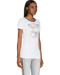 T-shirt à col rond imprimé gris Etoile Isabel Marant