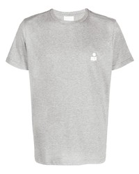T-shirt à col rond imprimé gris Isabel Marant
