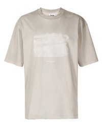 T-shirt à col rond imprimé gris Izzue