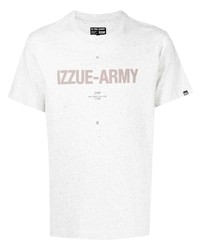 T-shirt à col rond imprimé gris Izzue