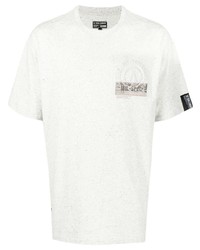 T-shirt à col rond imprimé gris Izzue