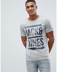 T-shirt à col rond imprimé gris Jack & Jones