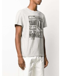 T-shirt à col rond imprimé gris Maison Margiela