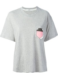T-shirt à col rond imprimé gris JULIEN DAVID