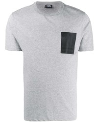 T-shirt à col rond imprimé gris Karl Lagerfeld