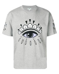 T-shirt à col rond imprimé gris Kenzo