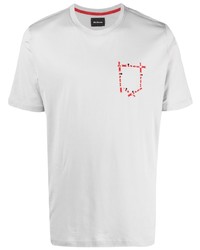 T-shirt à col rond imprimé gris Kiton