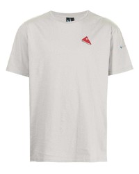 T-shirt à col rond imprimé gris Klättermusen