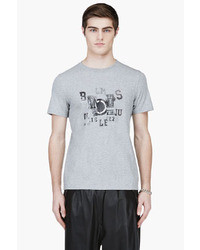 T-shirt à col rond imprimé gris Kris Van Assche