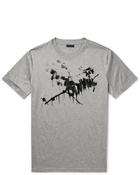 T-shirt à col rond imprimé gris Lanvin