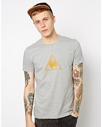 T-shirt à col rond imprimé gris Le Coq Sportif