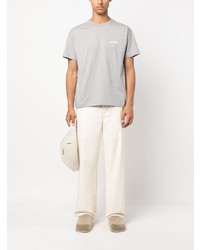 T-shirt à col rond imprimé gris Jacquemus