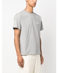 T-shirt à col rond imprimé gris Jacquemus