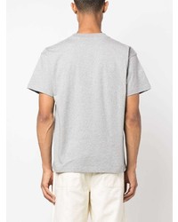 T-shirt à col rond imprimé gris Jacquemus