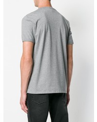 T-shirt à col rond imprimé gris Just Cavalli