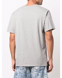 T-shirt à col rond imprimé gris MAISON KITSUNÉ