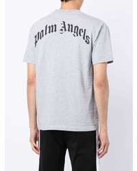 T-shirt à col rond imprimé gris Palm Angels