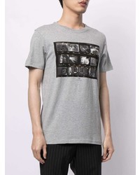 T-shirt à col rond imprimé gris PS Paul Smith