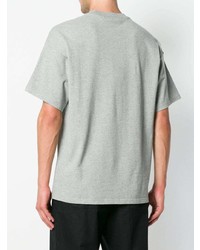 T-shirt à col rond imprimé gris Burberry