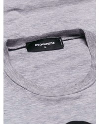 T-shirt à col rond imprimé gris DSQUARED2