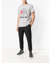 T-shirt à col rond imprimé gris Reebok