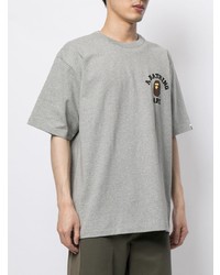 T-shirt à col rond imprimé gris A Bathing Ape