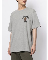 T-shirt à col rond imprimé gris A Bathing Ape